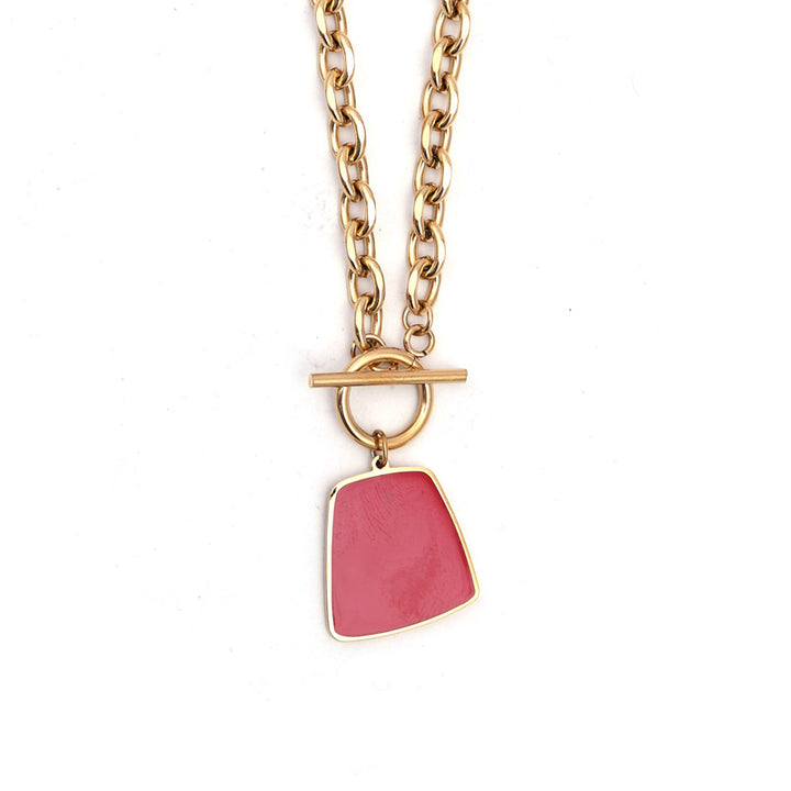 Sansi Mayo Pink Pearl Square Chain