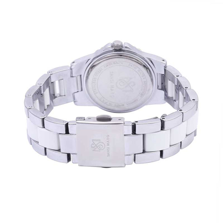 Sansi Mayo Round Two Tone Wrist Watch - Silver Elegance