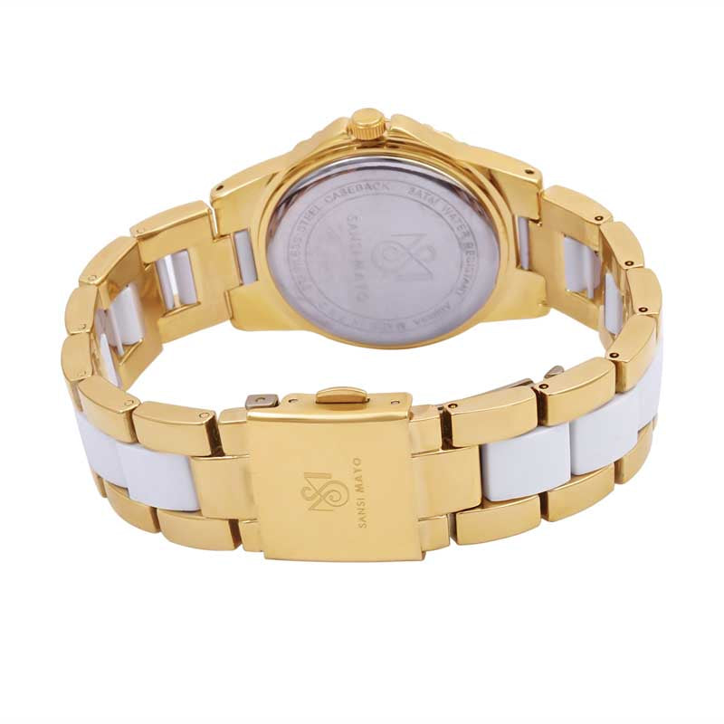 Sansi Mayo Round Two Tone Wrist Watch - Gold Elegance