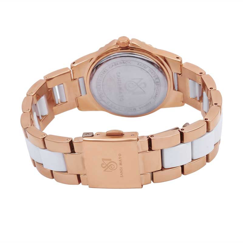 Sansi Mayo Round Two Tone Wrist Watch - Rosegold Radiance