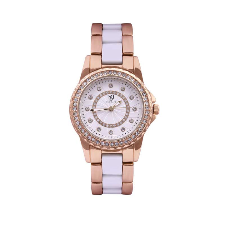 Sansi Mayo Round Two Tone Wrist Watch - Rosegold Radiance