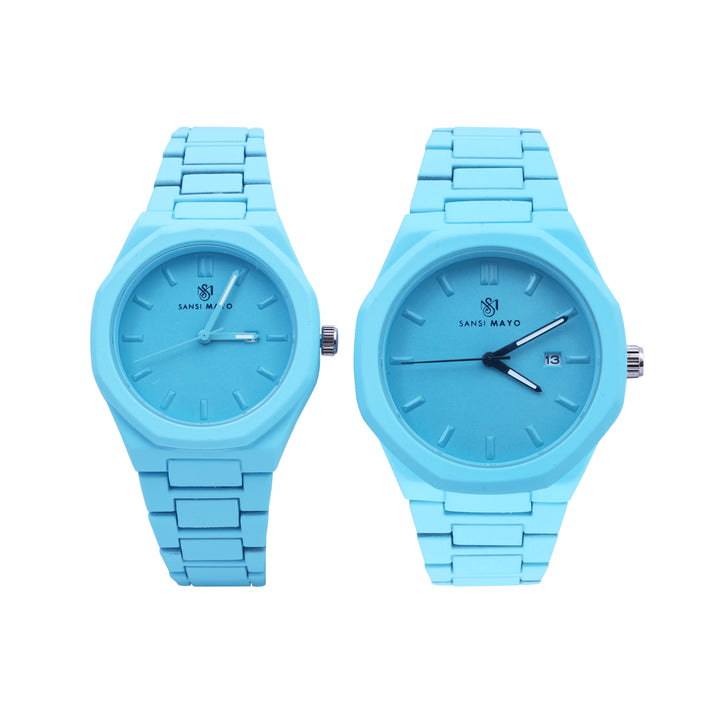 Sansi Mayo Couple Sky Blue Serenity Wrist Watch Set