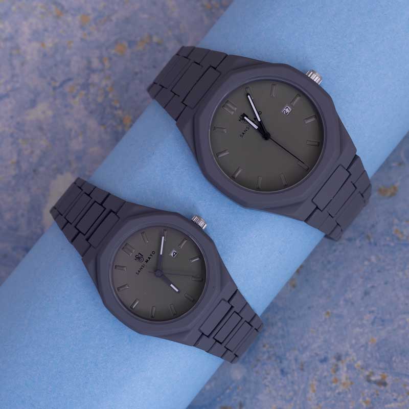 Sansi Mayo Couple Gray Horizon Wrist Watch Set