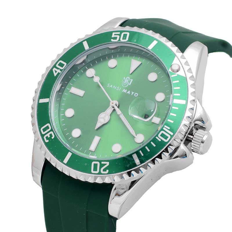 Sansi Mayo Round Two Tone Wrist Watch - Green Oasis