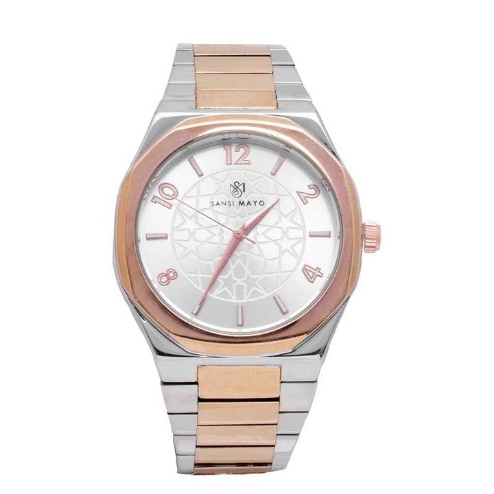 Sansi Mayo Two-Tone Rose Gold & White Elegance Wrist Watch