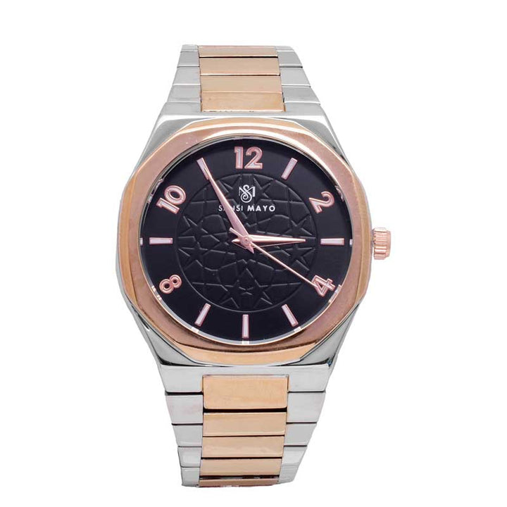 Sansi Mayo Two-Tone Rose Gold & Black Luxe Wrist Watch