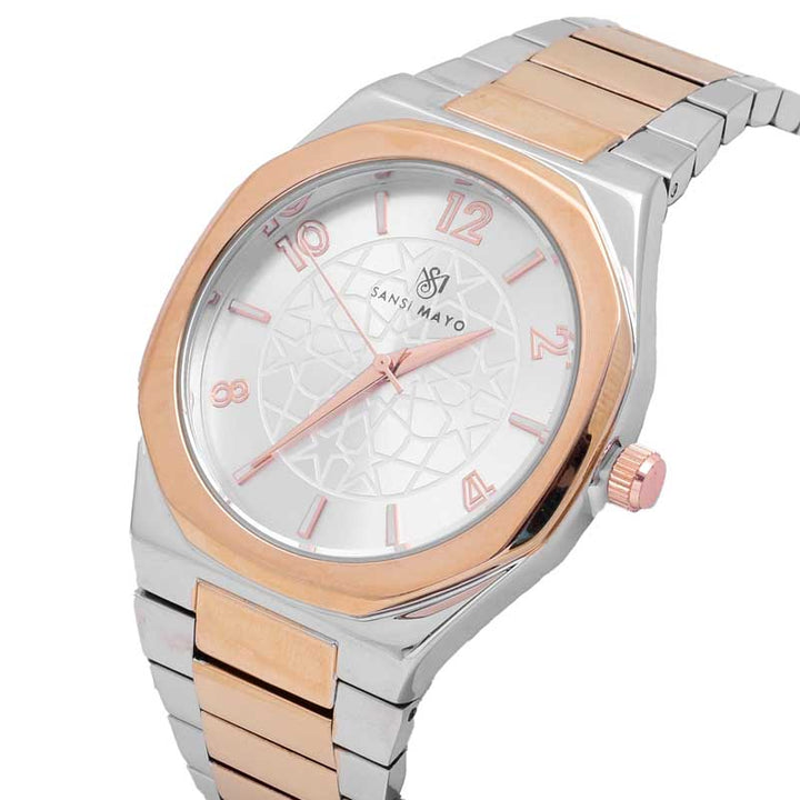 Sansi Mayo Two-Tone Rose Gold & White Elegance Wrist Watch