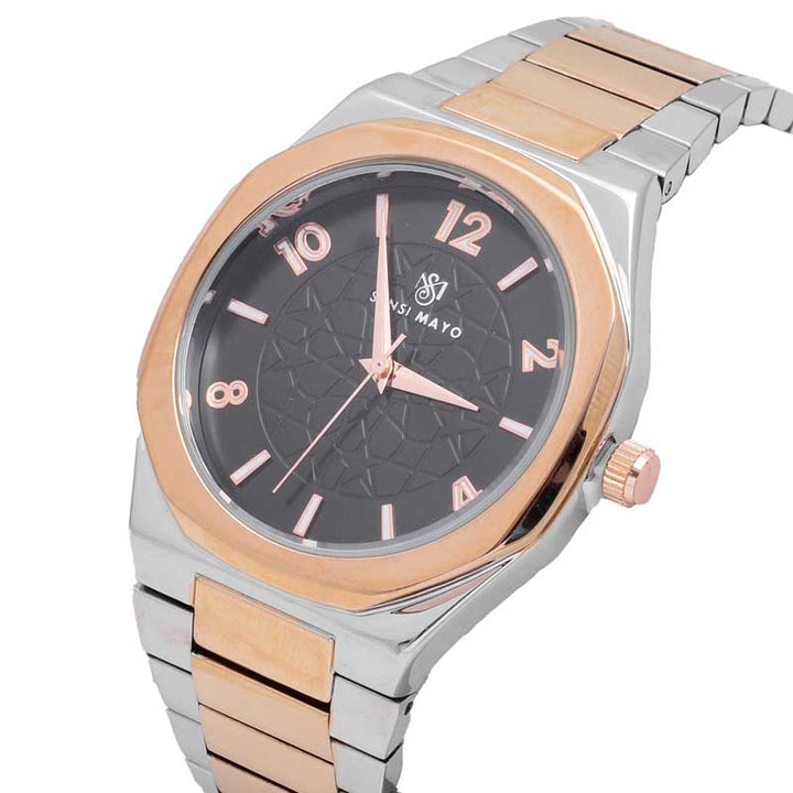 Sansi Mayo Two-Tone Rose Gold & Black Luxe Wrist Watch