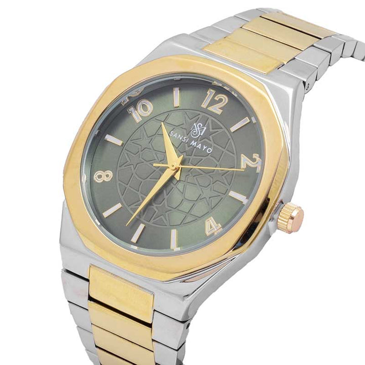 Sansi Mayo Two-Tone Gold & Green Harmony Wrist Watch