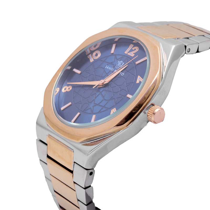 Sansi Mayo Two-Tone Rose Gold & Blue Prestige Wrist Watch