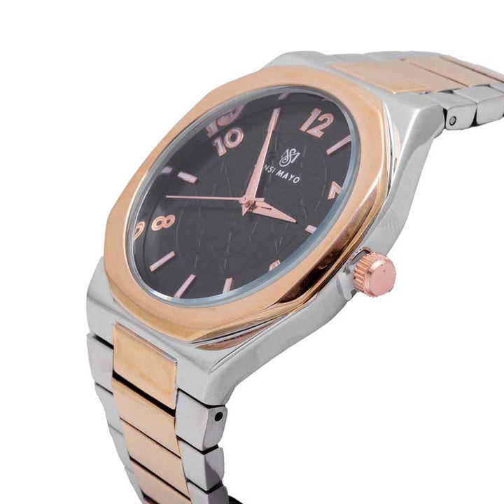 Sansi Mayo Two-Tone Rose Gold & Black Luxe Wrist Watch