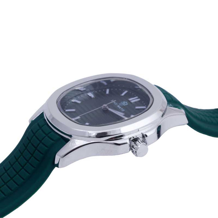 Sansi Mayo Round Silver Wrist Watch - Green Serenity