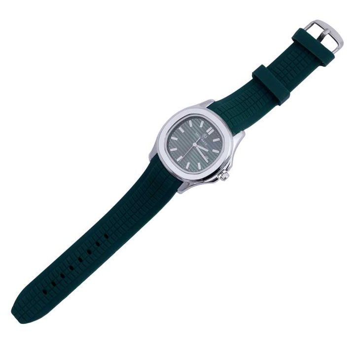 Sansi Mayo Round Silver Wrist Watch - Green Serenity