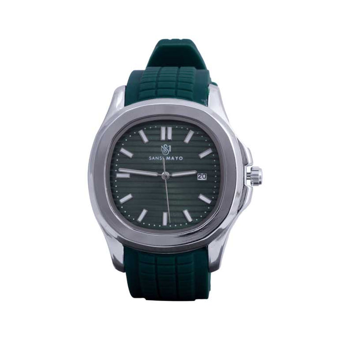 Sansi Mayo Round Silver Wrist Watch - Green Serenity