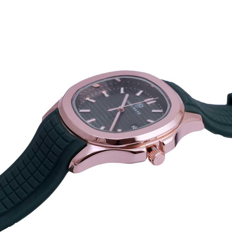 Sansi Mayo Round Rosegold Wrist Watch - Green Envy