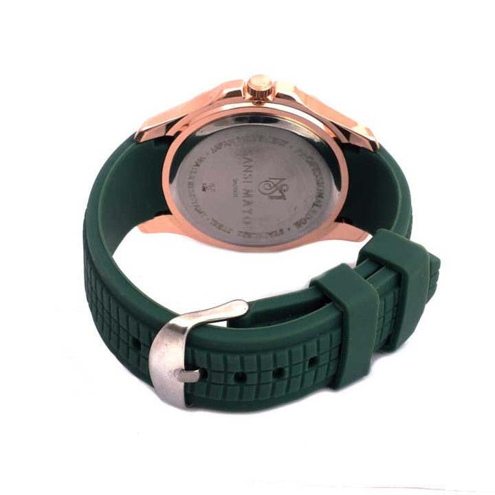 Sansi Mayo Round Rosegold Wrist Watch - Green Envy