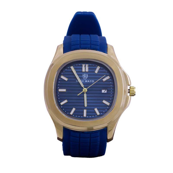 Sansi Mayo Round Gold Wrist Watch - Azure Blue