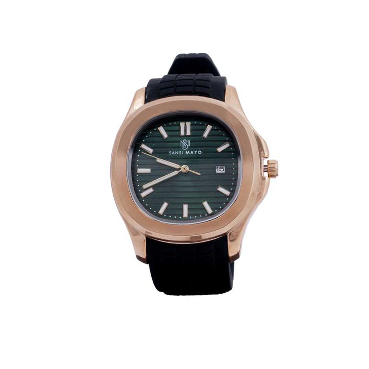 Sansi Mayo Round Rose Gold Wrist Watch - Green Essence