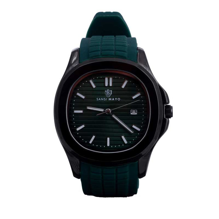 Sansi Mayo Round Black Wrist Watch - Green Horizon