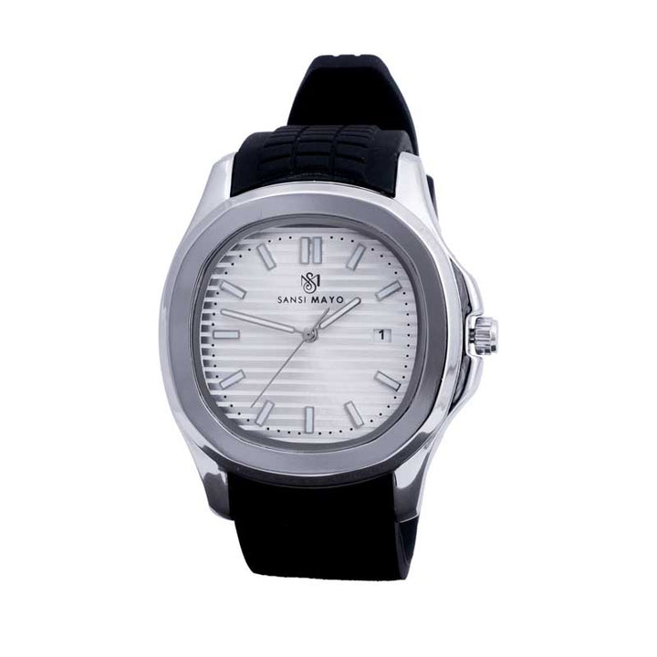 Sansi Mayo Round Silver Wrist Watch - Midnight White