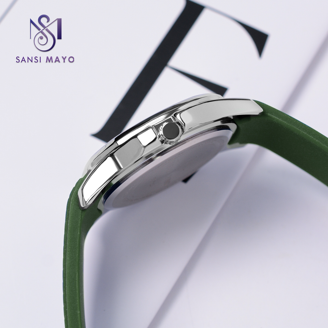 Sansi Mayo Round Grey & Blue Wrist Watch