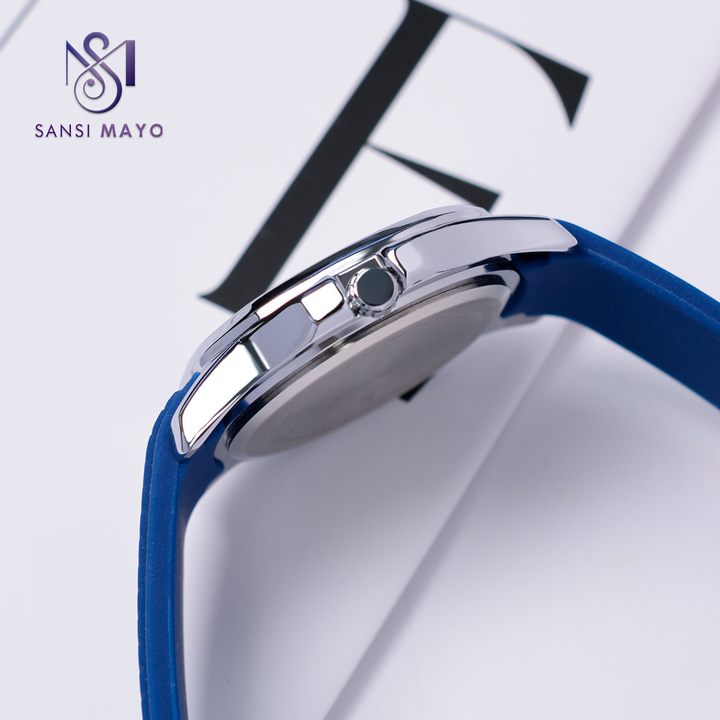 Sansi Mayo Round Blue & Black  Wrist Watch