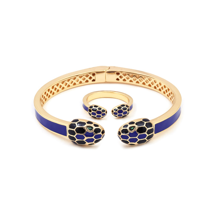 Sansi Mayo Golden Blue Snack Delight Bangles & Ring Set