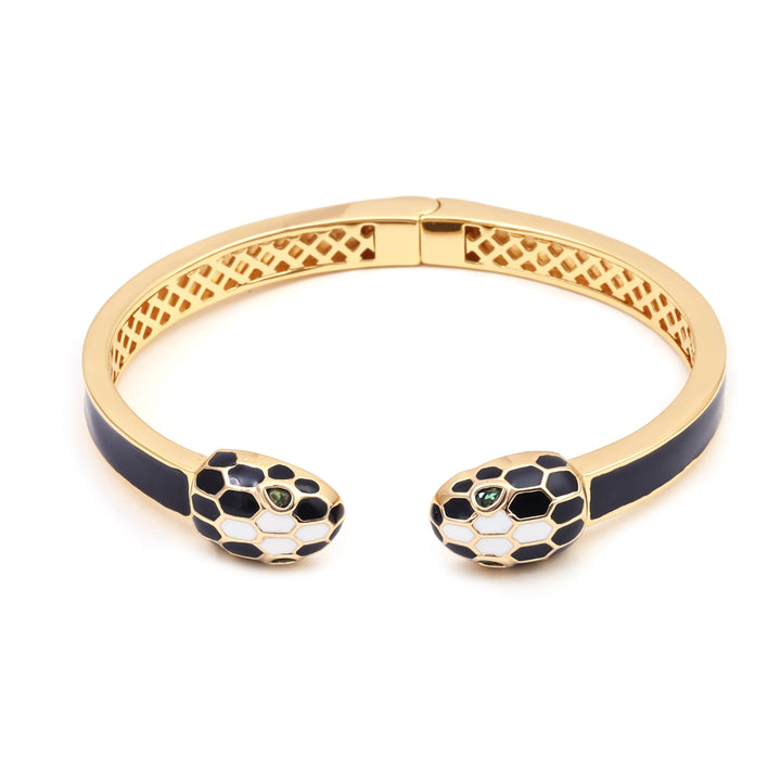 Sansi Mayo Classic White And Gold Snack Bangles & Ring Set