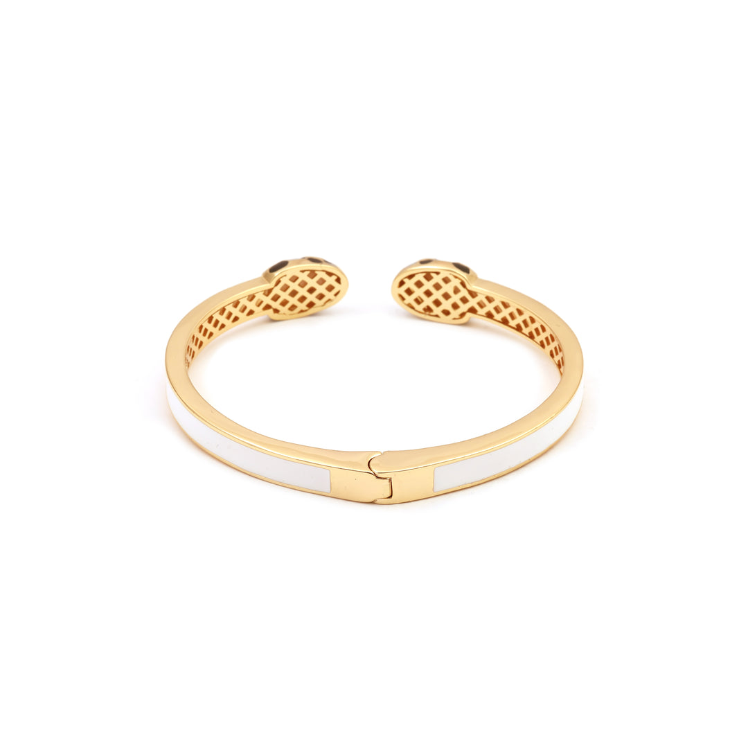 Sansi Mayo Classic White And Gold Snack Bangles & Ring Set