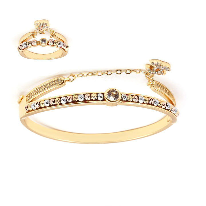 Sansi Mayo Elegant Golden Bliss Bangles & Ring Set