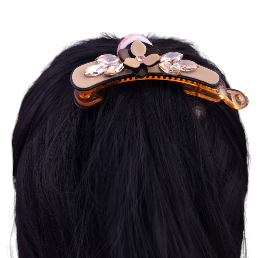 Sansi Mayo Brown Floral Elegance Hair Clutcher