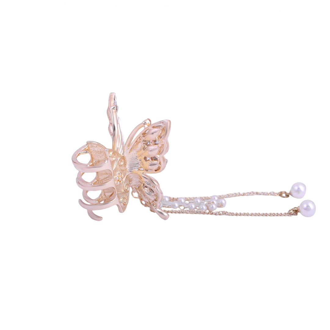 Sansi Mayo Radiant Golden Butterfly Hair Clutcher with Dazzling Stones