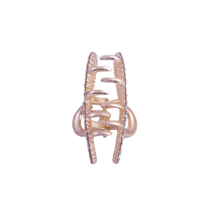 Sansi Mayo Elegant Golden Clutcher with Pink Stone Accent