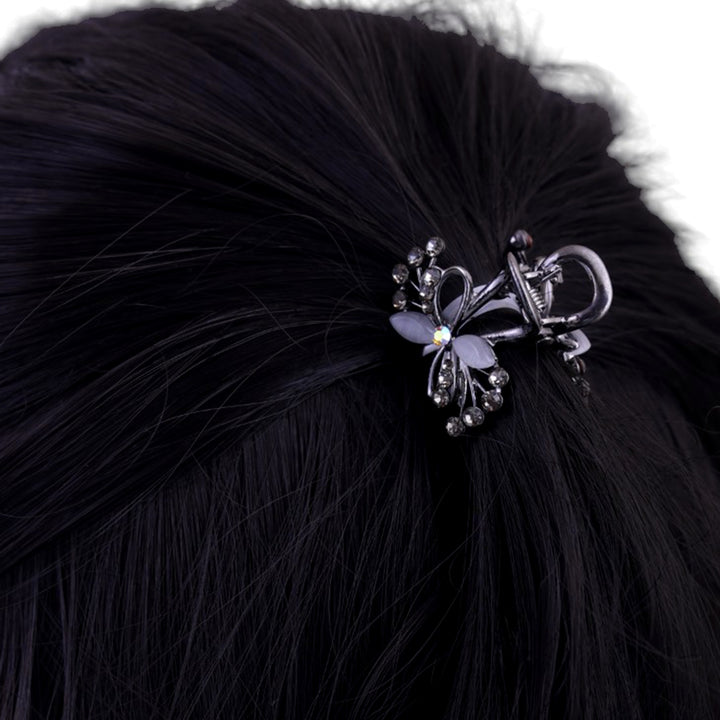 Sansi Mayo Elegant Brass Hair Clutcher with Gray Stone