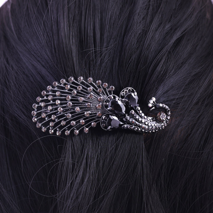 Sansi Mayo Stylish Brass Hair Clutcher in Black and Gray