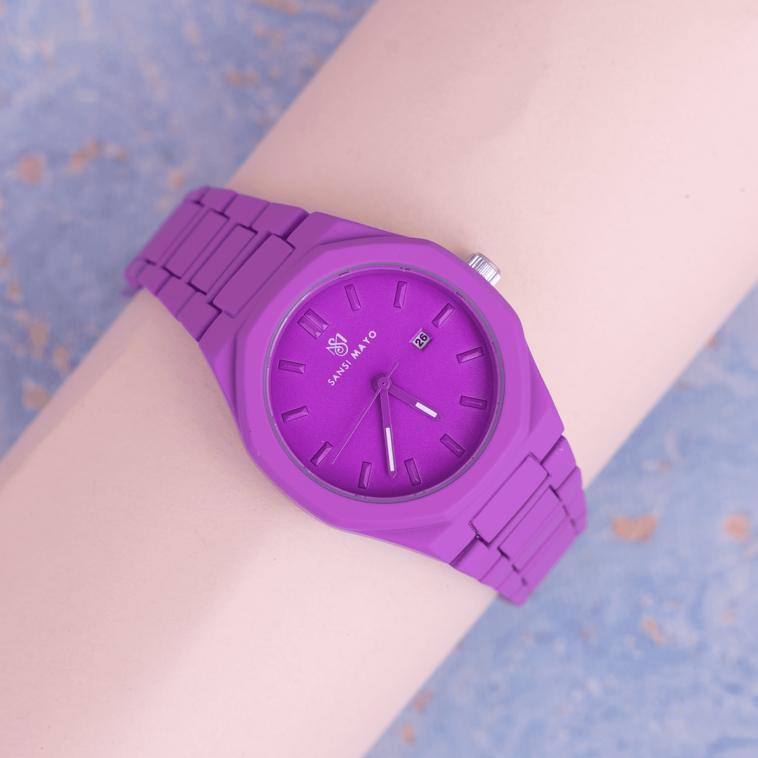 Sansi Mayo White Purple Wrist Watch