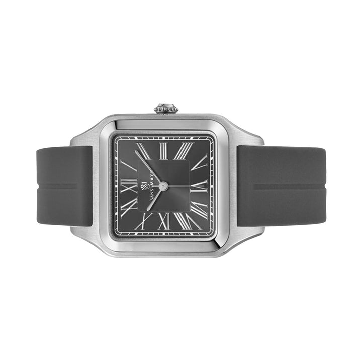 SANSI MAYO Men's | Modern Grey Silicone Square Watch | Grey Dial | Quartz | Magnetic Lock