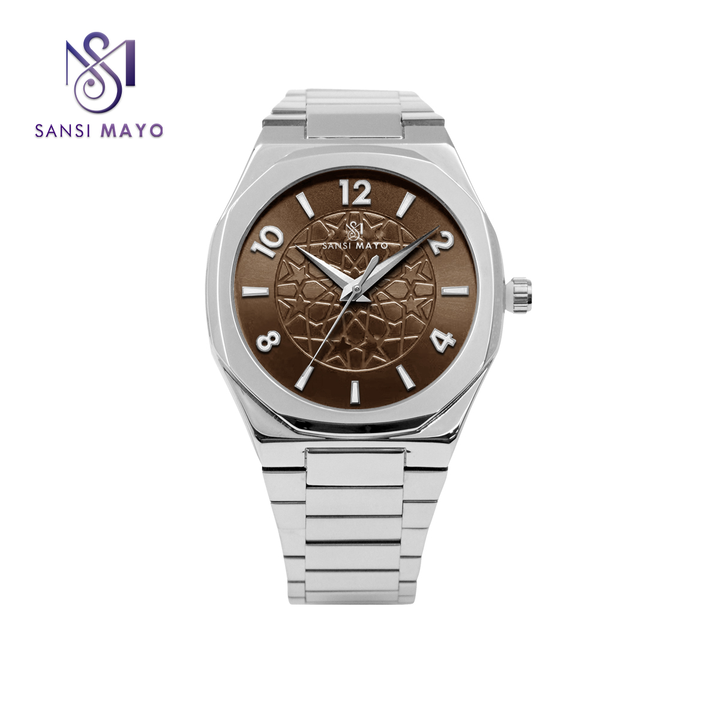 Sansi Mayo Silver & Orange Wrist Watch