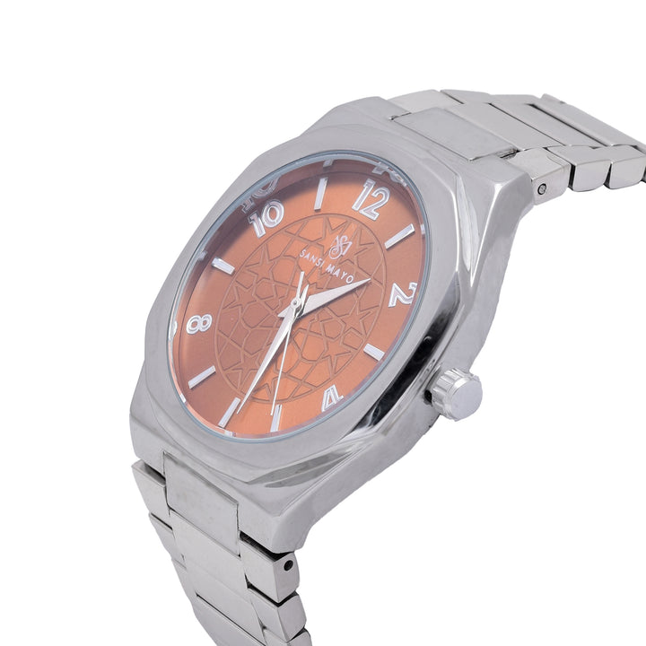 Sansi Mayo Silver & Orange Wrist Watch