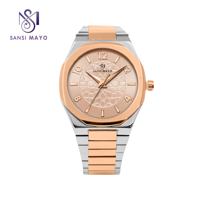 Sansi Mayo Two-Tone Rose Gold & White Elegance Wrist Watch