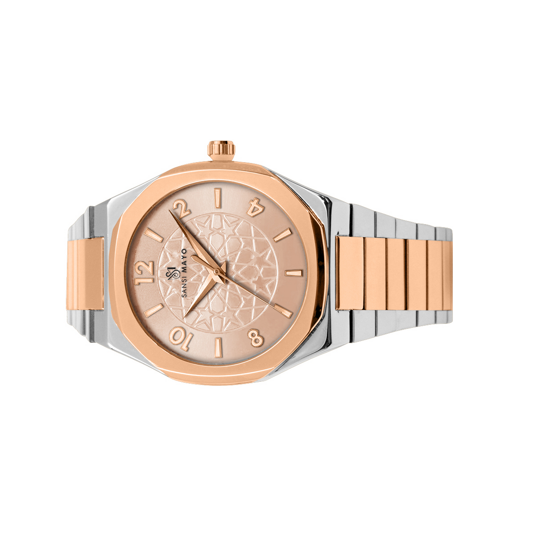 Sansi Mayo Two-Tone Rose Gold & White Elegance Wrist Watch