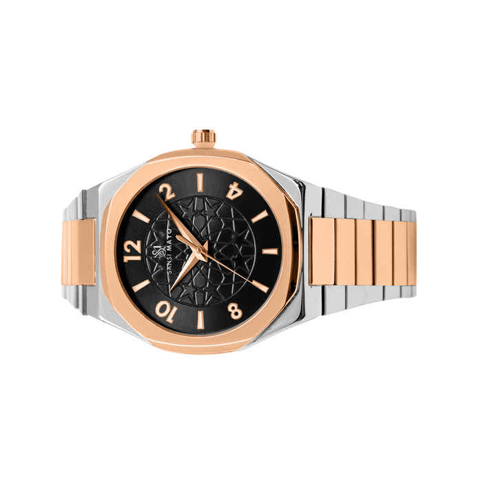 Sansi Mayo Two-Tone Rose Gold & Black Luxe Wrist Watch