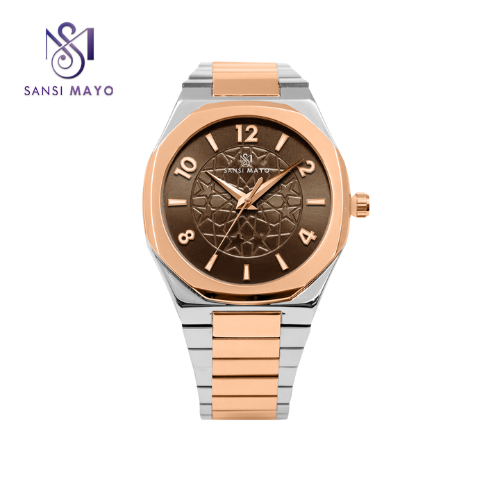 Sansi Mayo Two-Tone Gold & White Elegance Wrist Watch