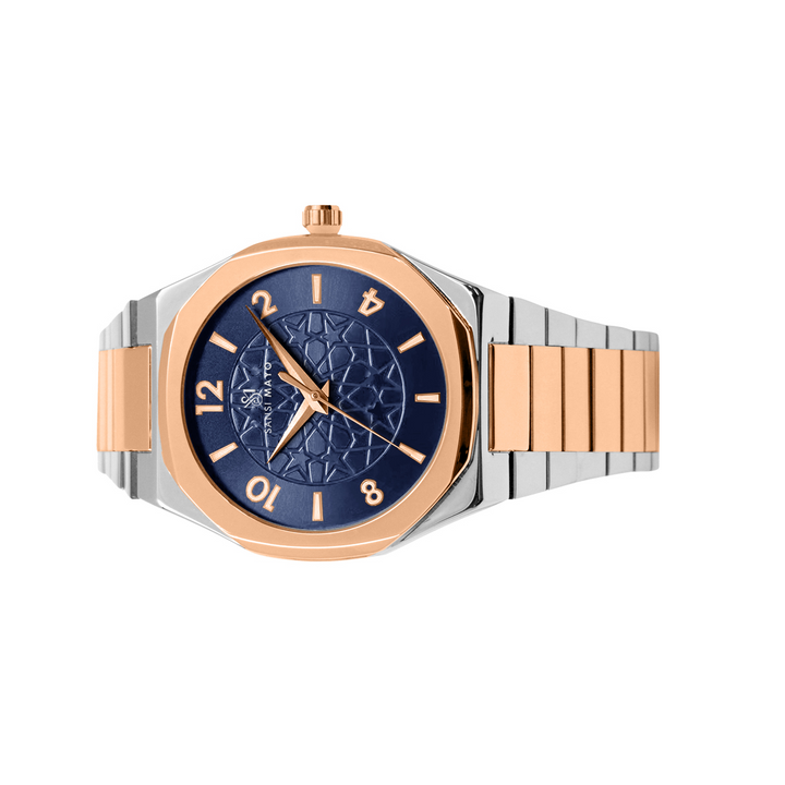 Sansi Mayo Two-Tone Rose Gold & Blue Prestige Wrist Watch