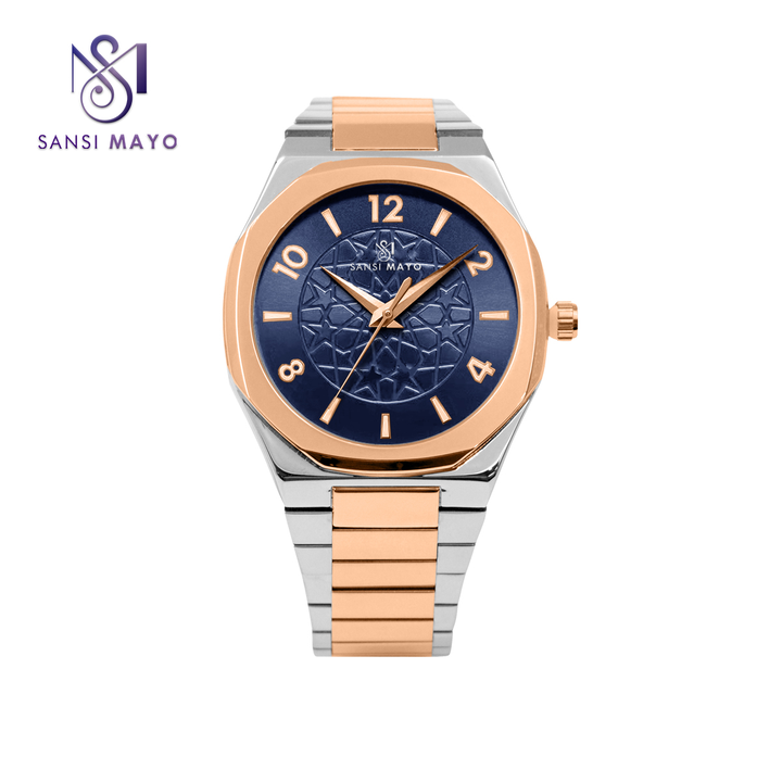 Sansi Mayo Two-Tone Rose Gold & Blue Prestige Wrist Watch