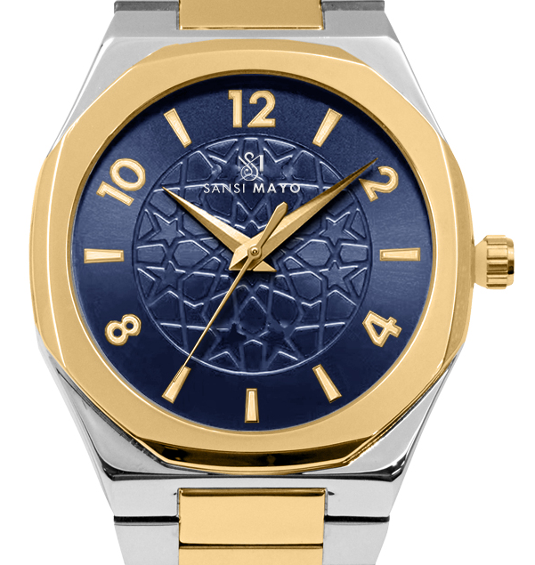 Sansi Mayo Two-Tone Gold & Blue Prestige Wrist Watch