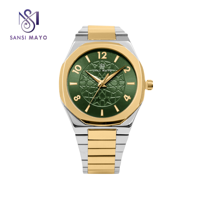 Sansi Mayo Two-Tone Gold & Green Harmony Wrist Watch