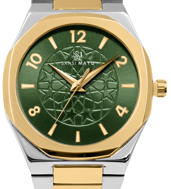 Sansi Mayo Two-Tone Gold & Green Harmony Wrist Watch