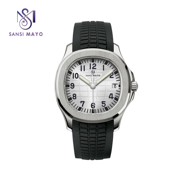 Sansi Mayo Round Silver Wrist Watch - Midnight White