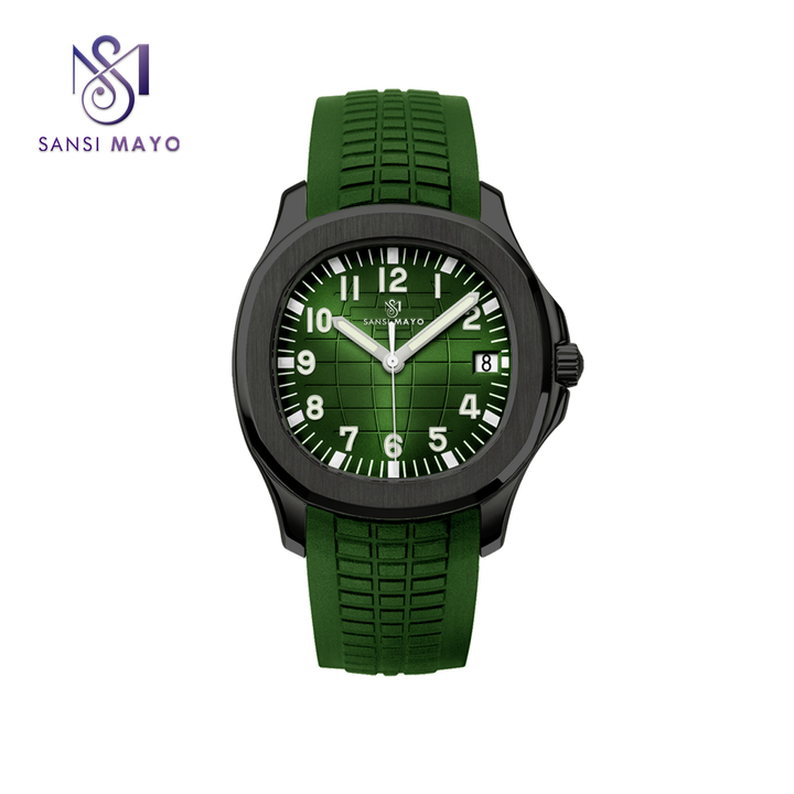 Sansi Mayo Round Black Wrist Watch - Green Horizon